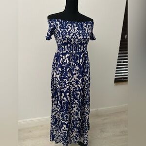 NEW! Elegant Blue and White Women's Dress